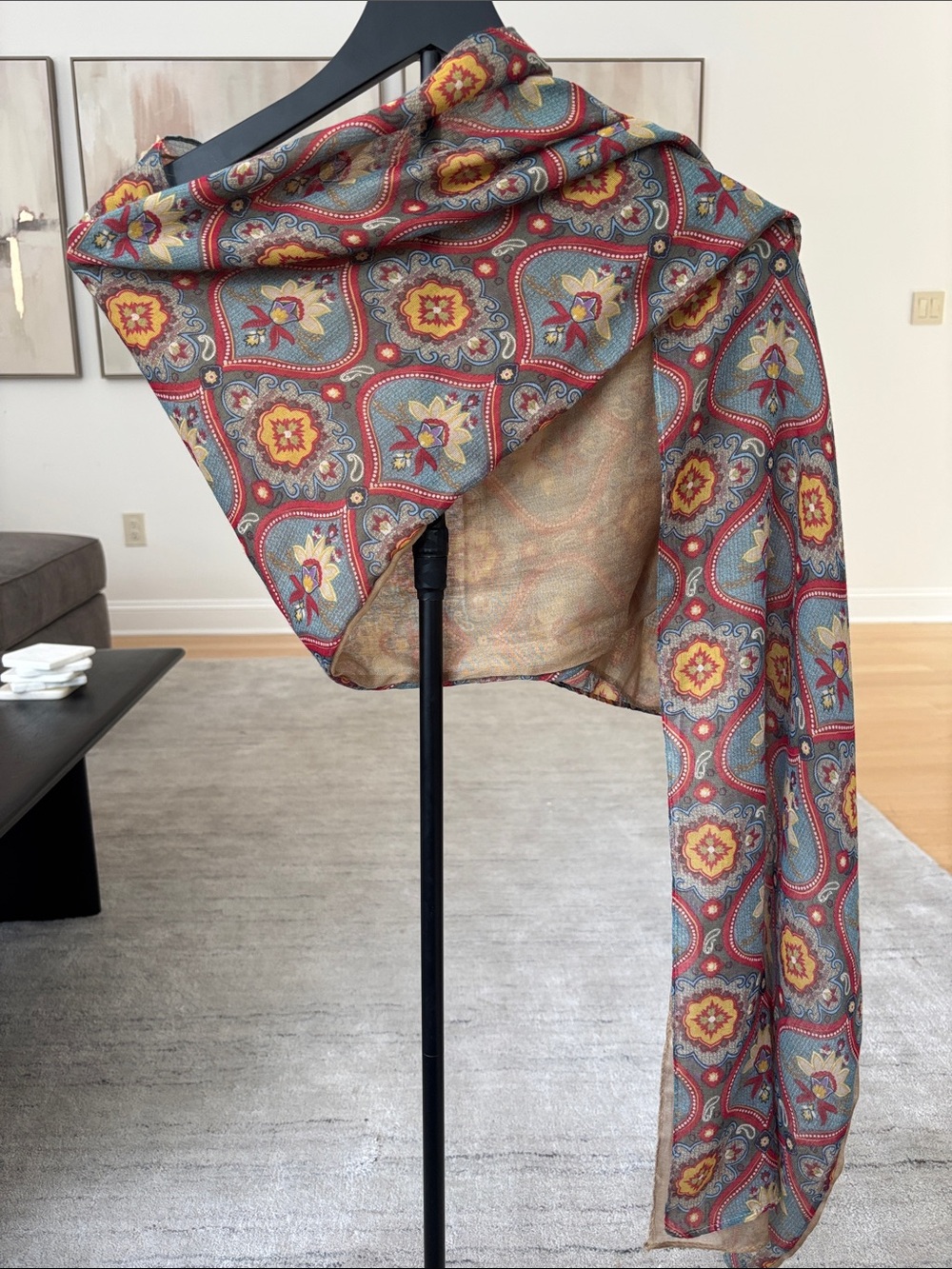 Vintage-Inspired Floral Paisley Scarf
